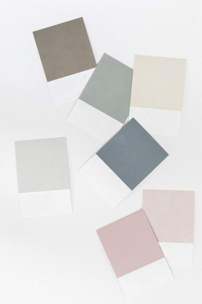 Stock image of paint swatches to show important to evaluation colour choices for renovations when selling