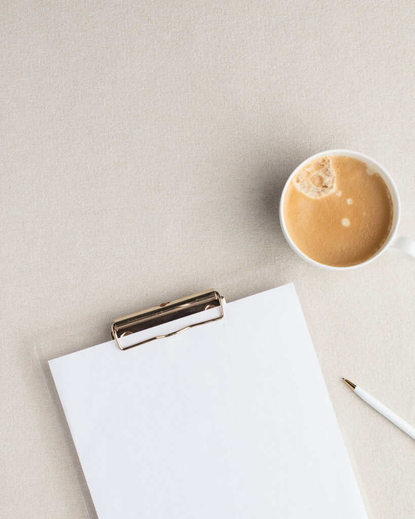 Stock image of clipboard with blank page to show its important to budget for renovations when selling