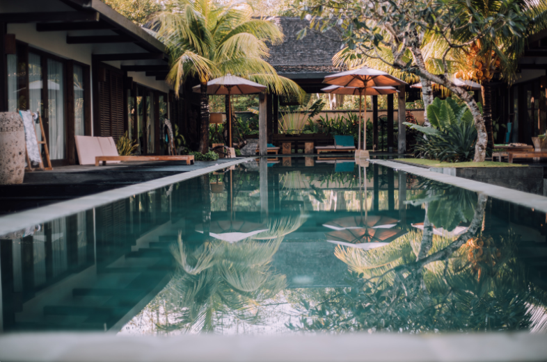 Stock image of a Bali villa