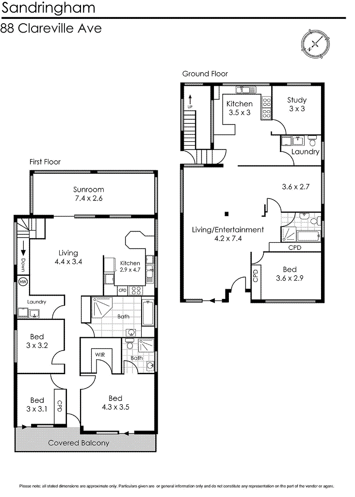 Floorplan from when the Sandringham pre-sale renovation home was purchased in 2010. The homeowner did extensive renovations and changed the floorplan