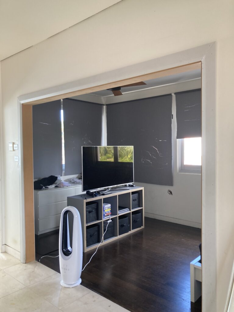 Looking into the studio bedroom before the home office renovations