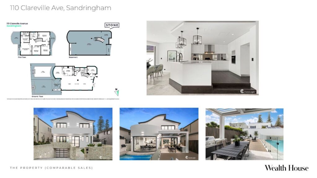 Floorplan and photos of 110 Clareville Avenue in Sandringham NSW to show the transformation we were aiming for on the Sandringham pre-sale renovation
