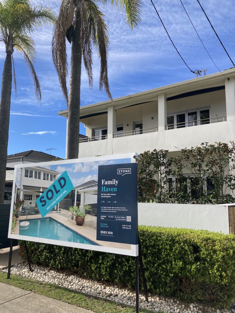 Sold sign in front of the Sandringham pre-sale renovation where we explored whether to renovate before selling