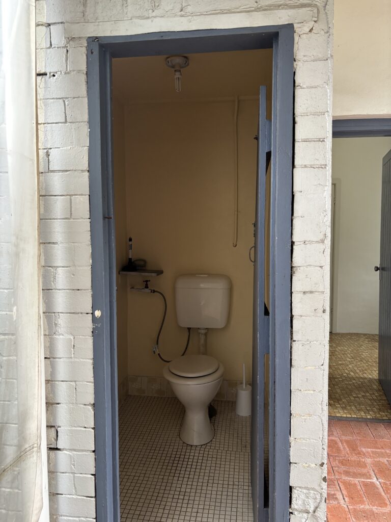 Before photo of the outdoor toilet in this Sydney semi renovation